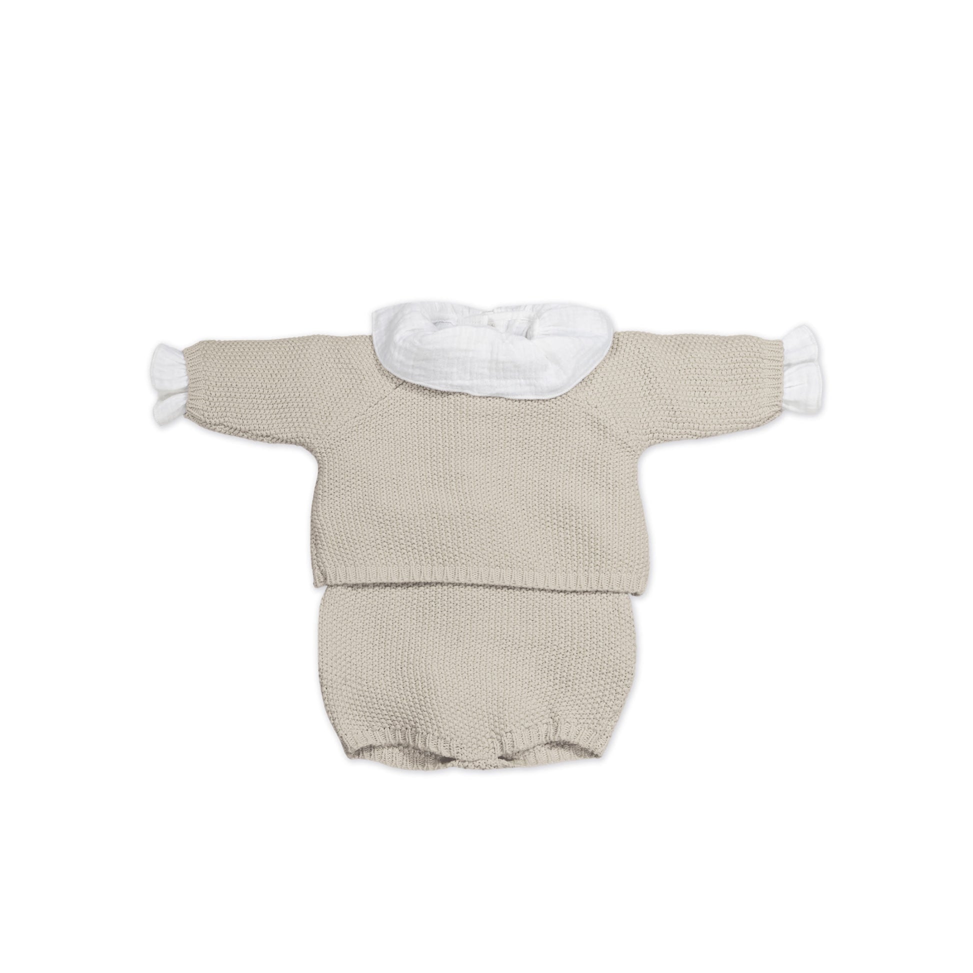 Set Recién Nacido 3 Piezas – Tricot & Bambula Beige de Pasito a Pasito