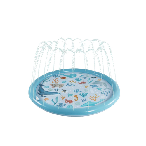 Alfombra de agua hinchable con aspersor Ocean Dreams blue  150 cm · Little Dutch