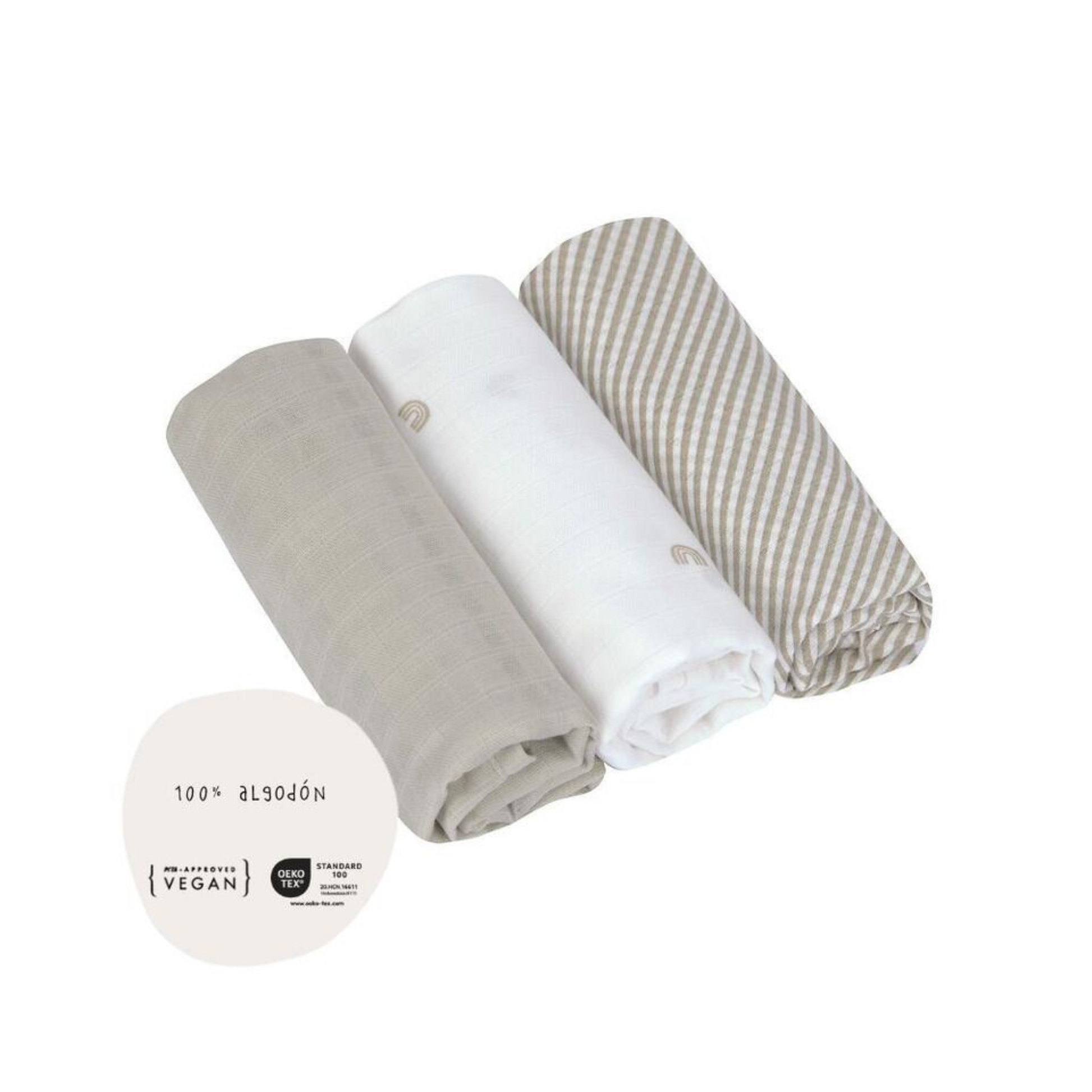 Pack de 3 Muselinas de Algodón 80x80 cm – Lässi