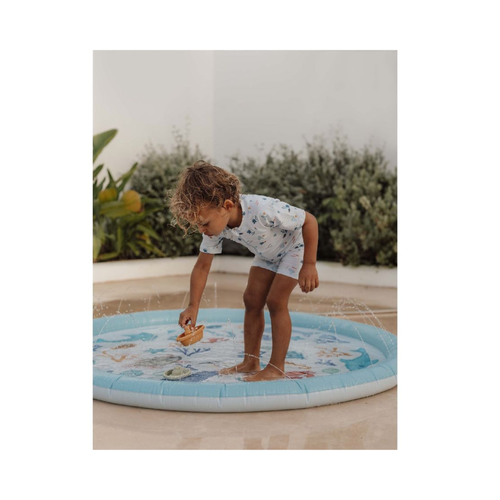 Alfombra de agua hinchable con aspersor Ocean Dreams blue  150 cm · Little Dutch