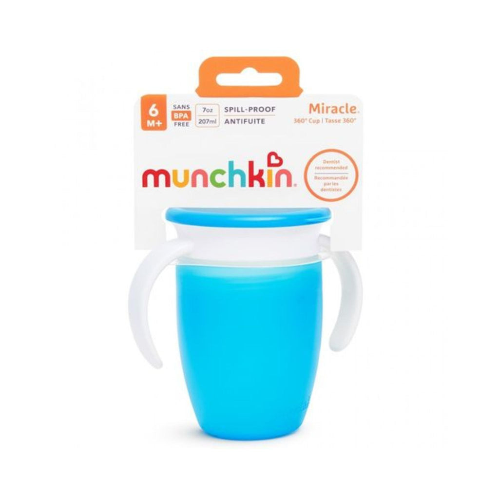 Taza Antigoteo Miracle 360º Azul 200ml con Asas | Munchkin