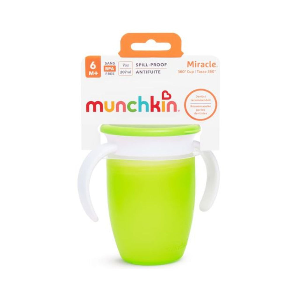 Taza Antigoteo Miracle 360º Verde 200ml con Tapa | Munchkin