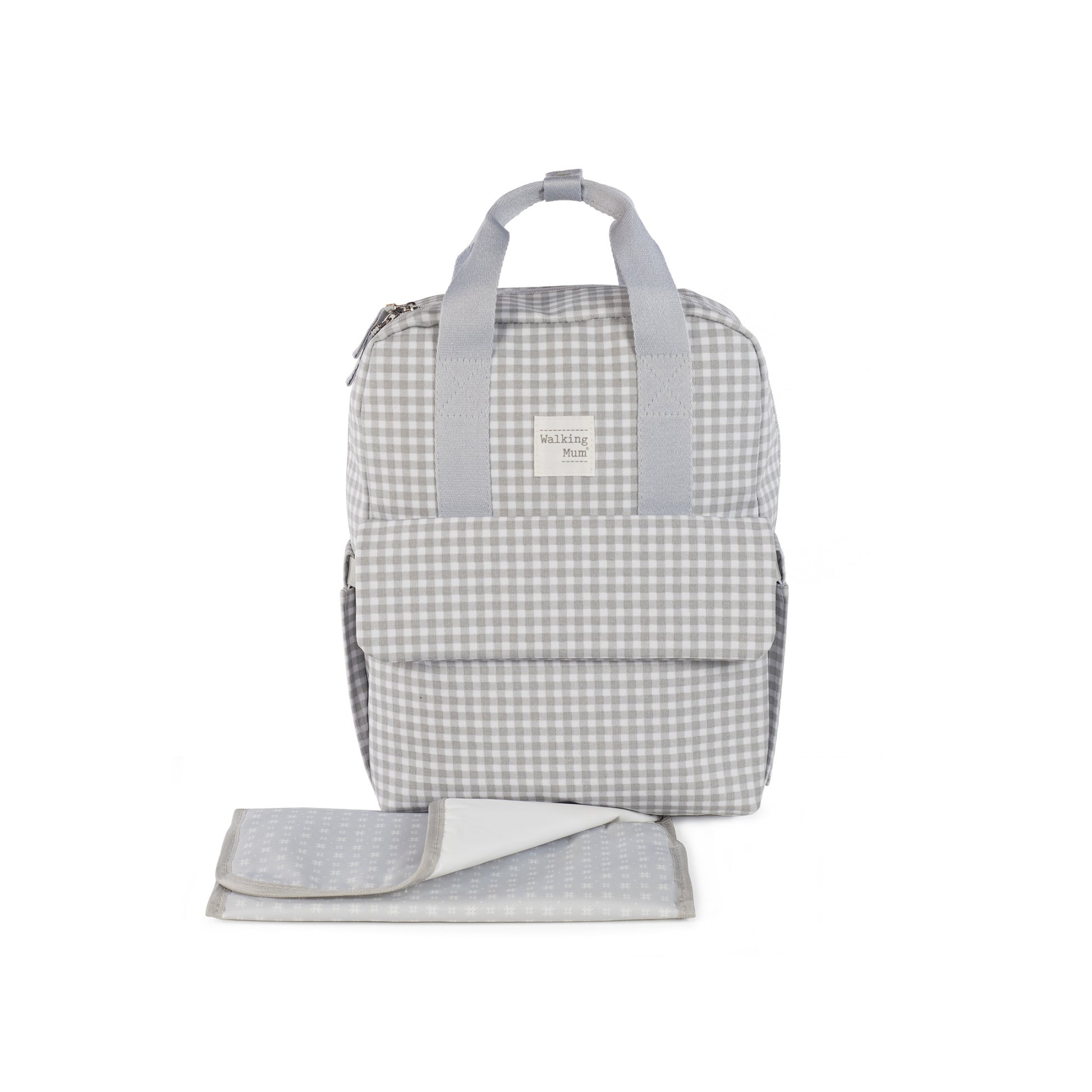 Mochila Canastilla I Love Vichy Gris – Walking Mum