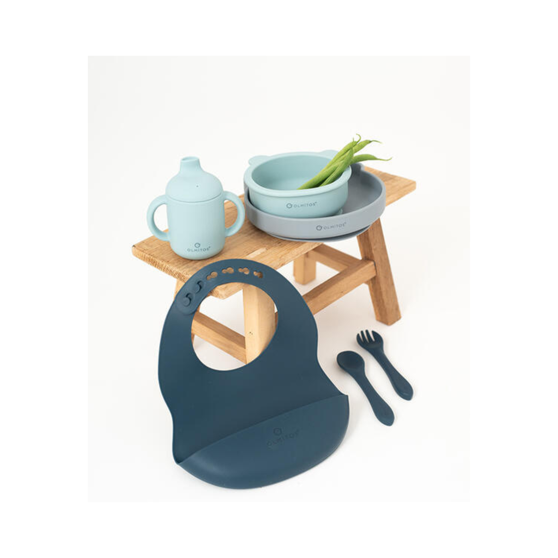 Vajilla 7 Piezas Azul de Silicona – Olmitos