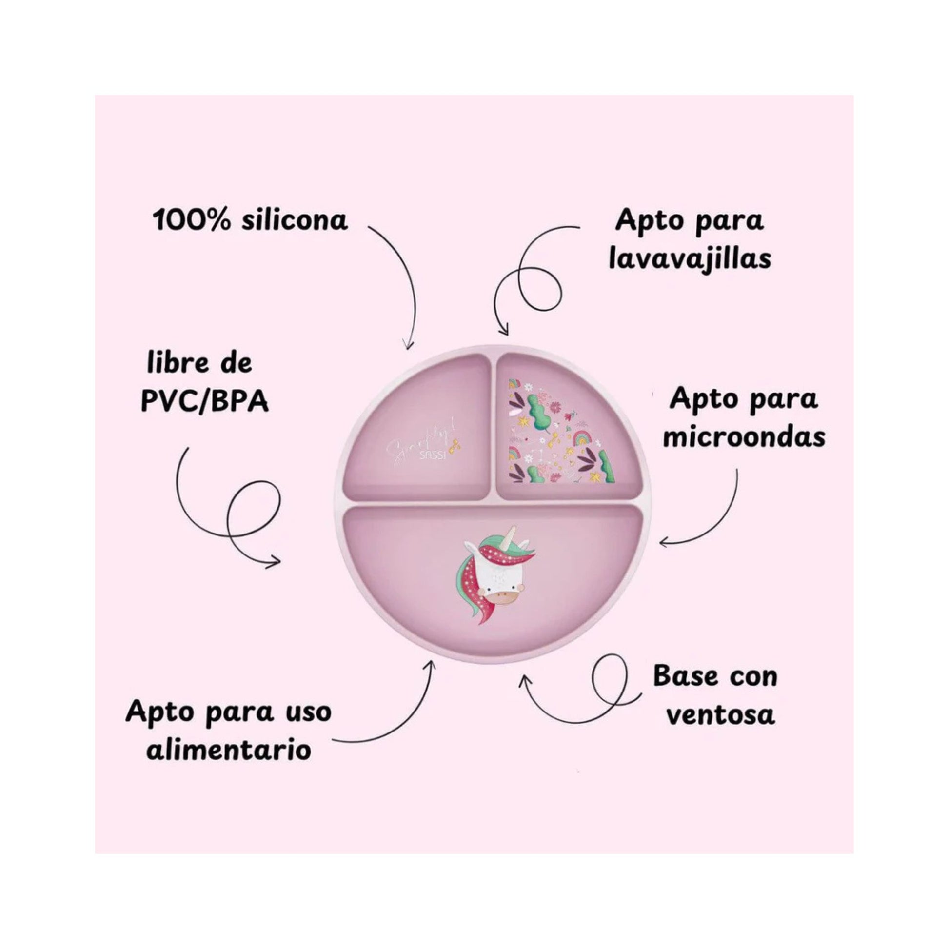 Plato de Silicona Unicornio- Sassi