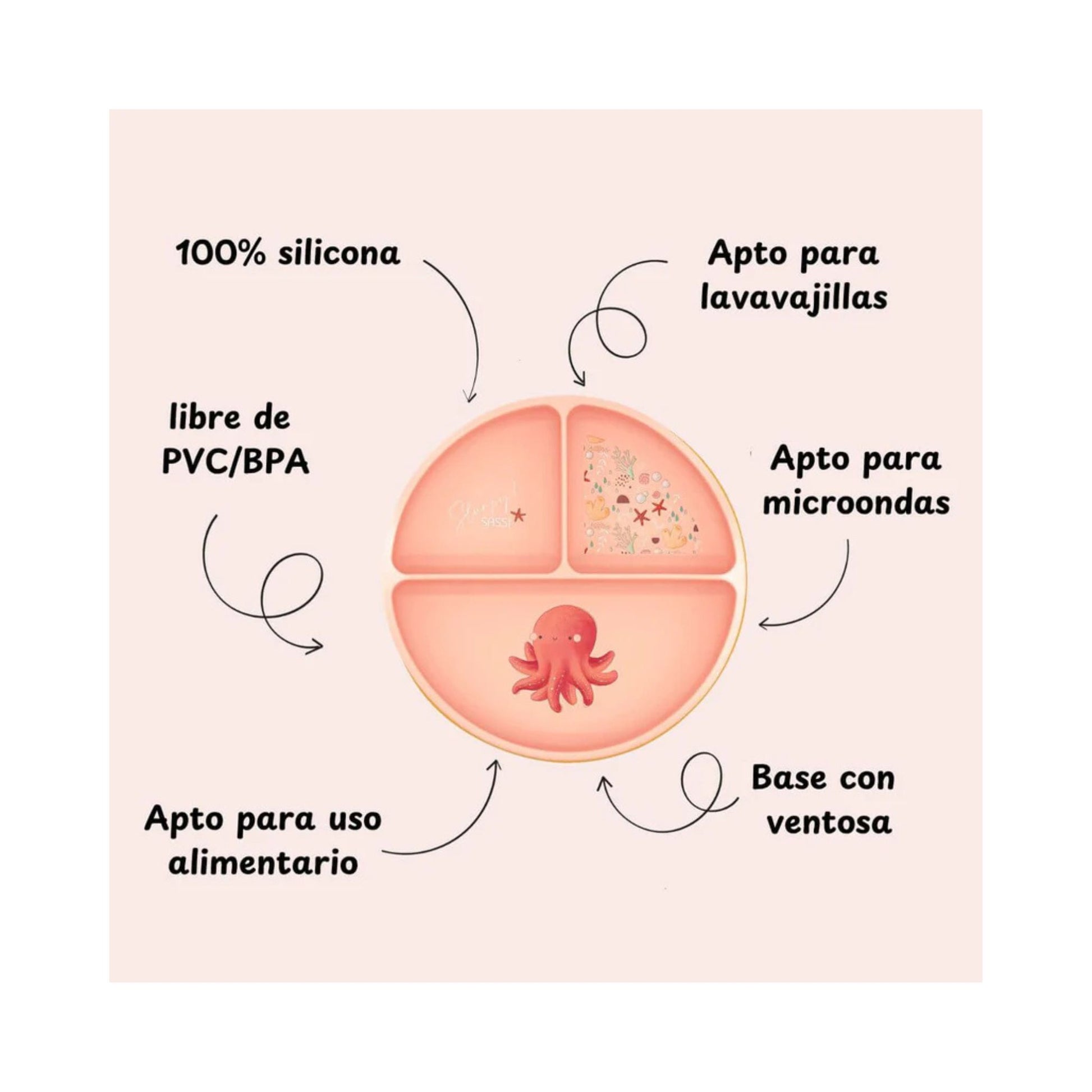 Plato de Silicona Pulpo- Sassi