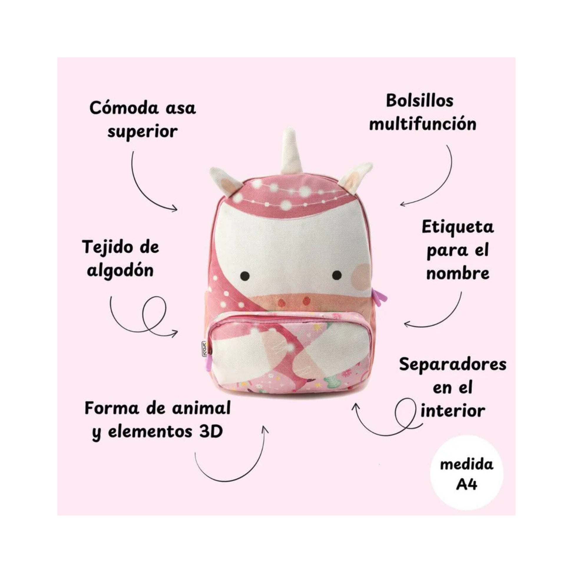 Mochila Junior A4 Unicornio | Sassi