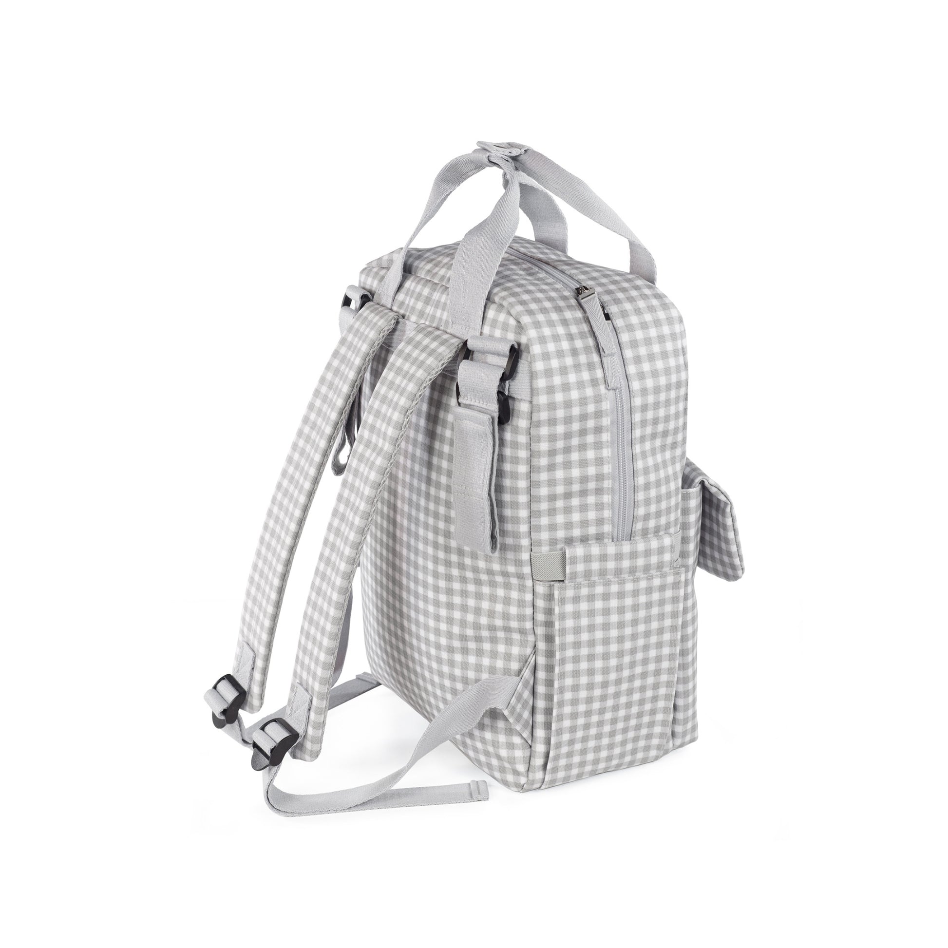 Mochila Canastilla I Love Vichy Gris – Walking Mum