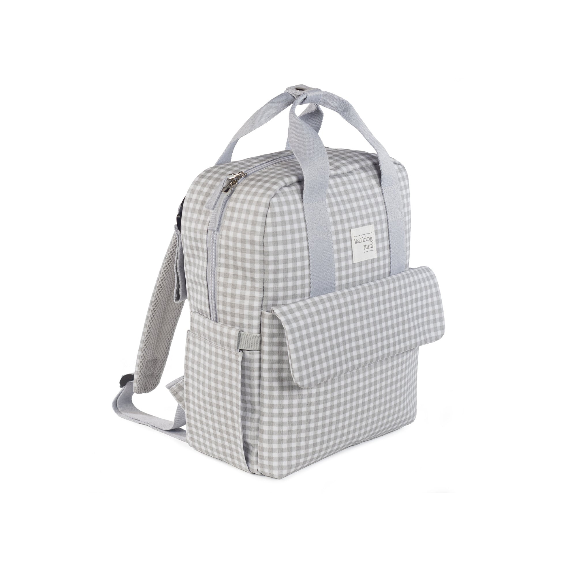 Mochila Canastilla I Love Vichy Gris – Walking Mum