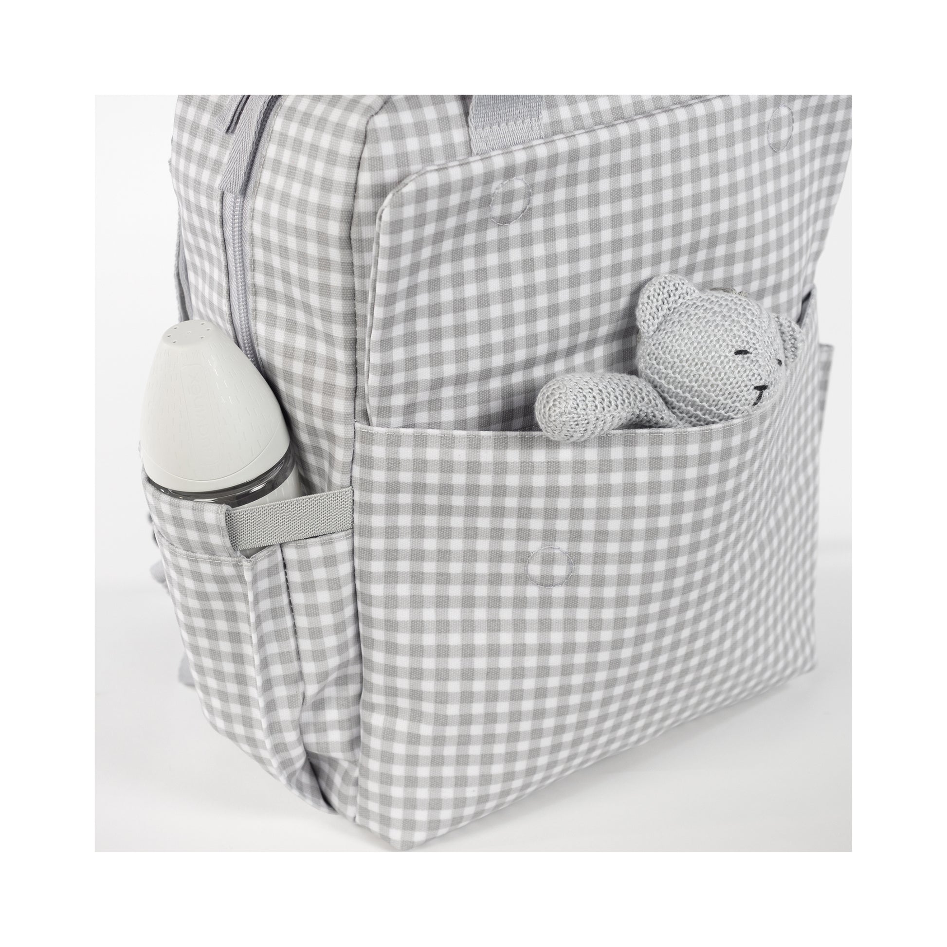 Mochila Canastilla I Love Vichy Gris – Walking Mum