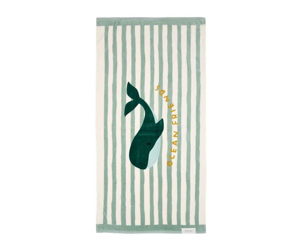 Toalla de Playa SeaShells y Rayas Surf Verde – Little Dutch