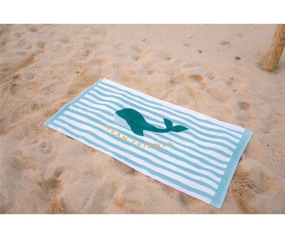 Toalla de Playa SeaShells y Rayas Surf Verde – Little Dutch