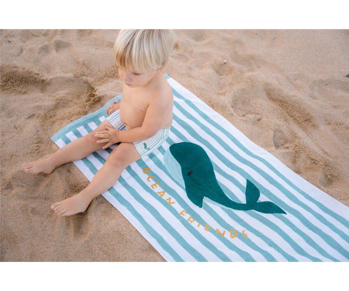Toalla de Playa SeaShells y Rayas Surf Verde – Little Dutch