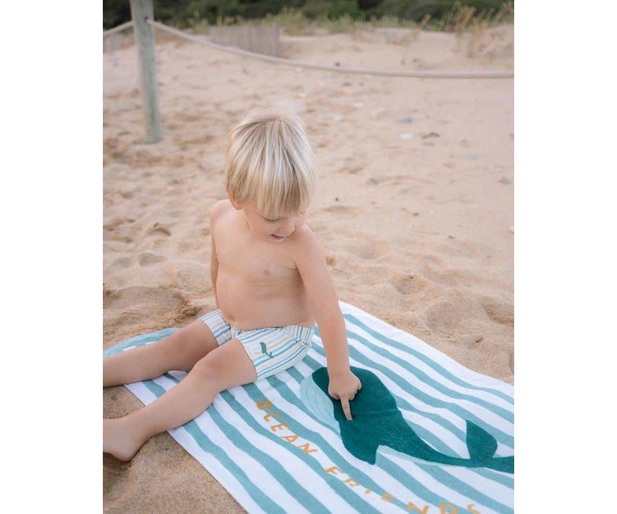 Toalla de Playa SeaShells y Rayas Surf Verde – Little Dutch