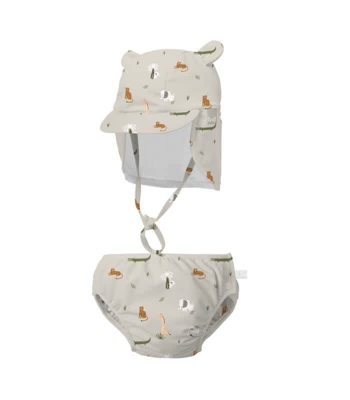 Conjunto de bañador pañal y gorra Jungle 3-9 meses