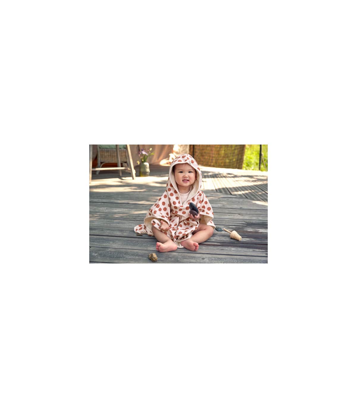 Poncho de Baño Reversible – Dots Powder | Lassig